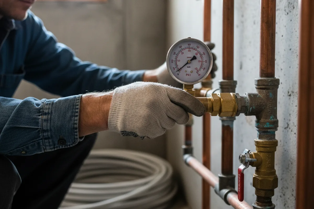 Pressure testing a repaired line during Water Line Repair in Snoqualmie
